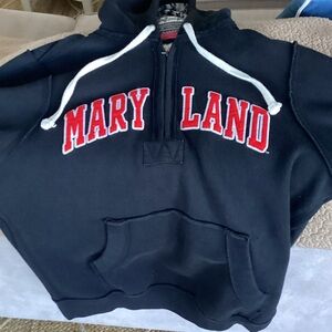 MV Sport Black Hoodie with Red and White Maryland Text